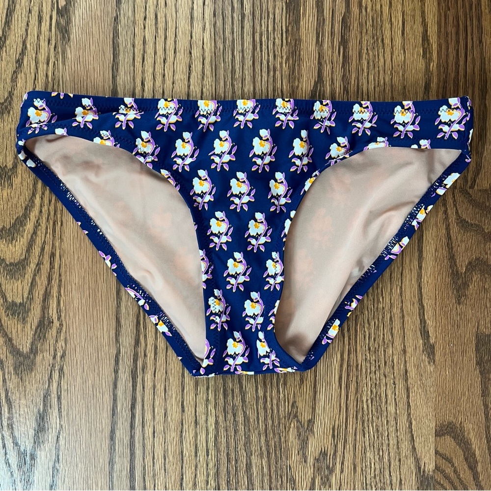 J Crew Bikini Bottom Size XXS Navy Block Print
